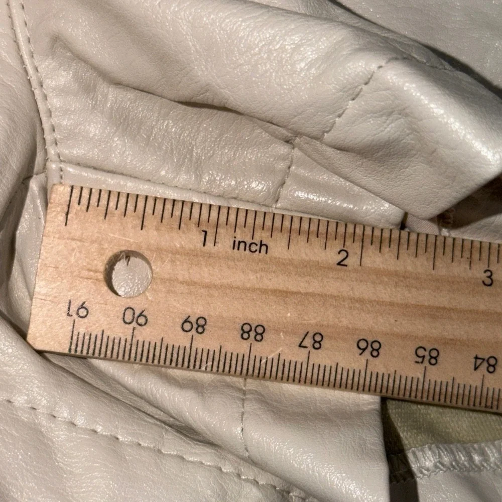 Olivaceous Small Faux Leather High‎ Waisted Shorts Cream Neutral Minimalist Chic